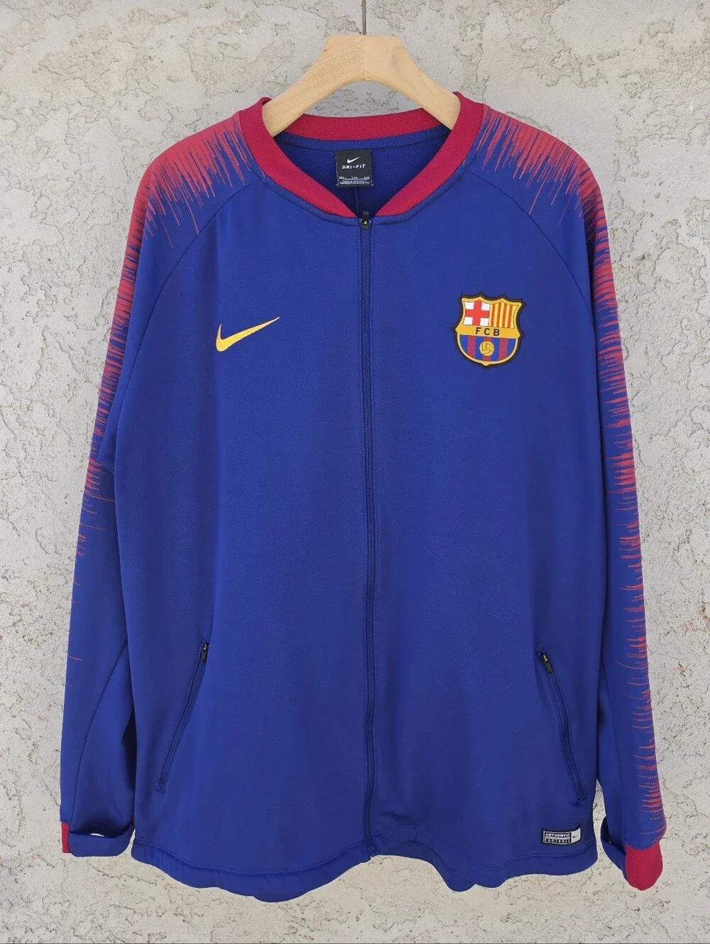 Nike FC Barcelona 2018 2019 Anthem Track Jacket Mens 2XL Blue FullZip 894361-456